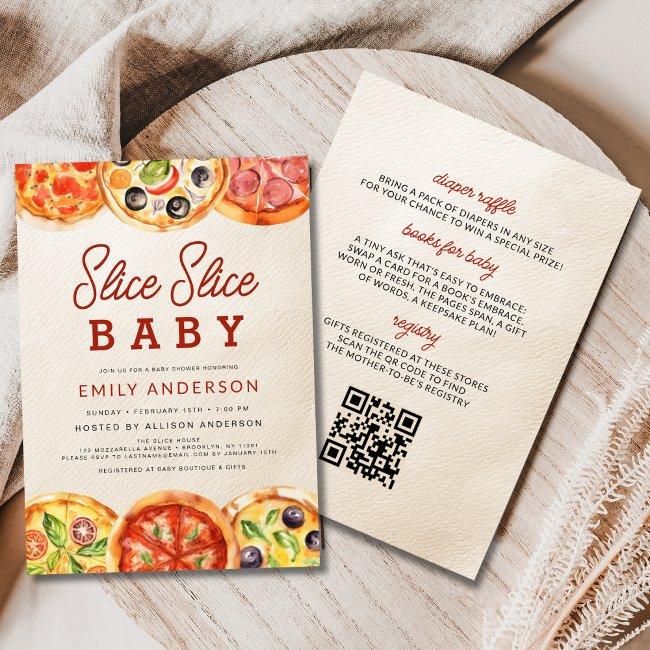 All In One Slice Slice Baby Pizza Baby Shower Invitation