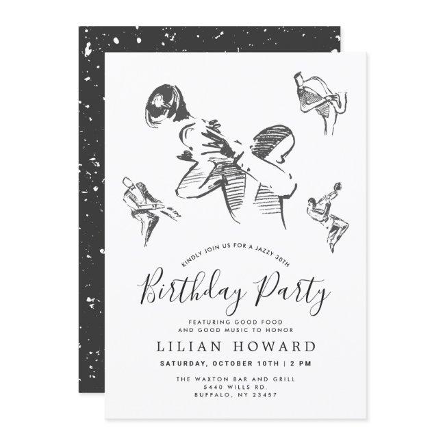 All That Jazz-themed Birthday Party B/w Invitation