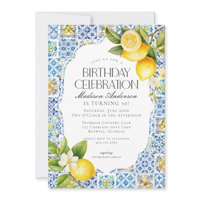 Amalfi Coast Coastal Italian Birthday Invitation