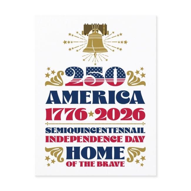 America's 250th Anniversary Independence Day Holiday Postinvitations