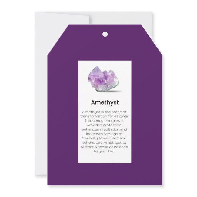 Amethyst Crystal Meaning Jewelry Display Invitations