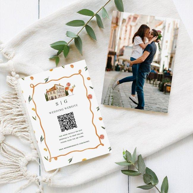 Amore & Aranci | Wedding Website Qr Code Scan Enclosure Invitations