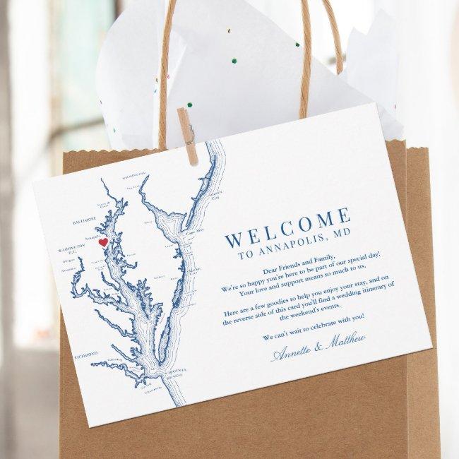 Annapolis Maryland Wedding Welcome Itinerary Thank You Invitations