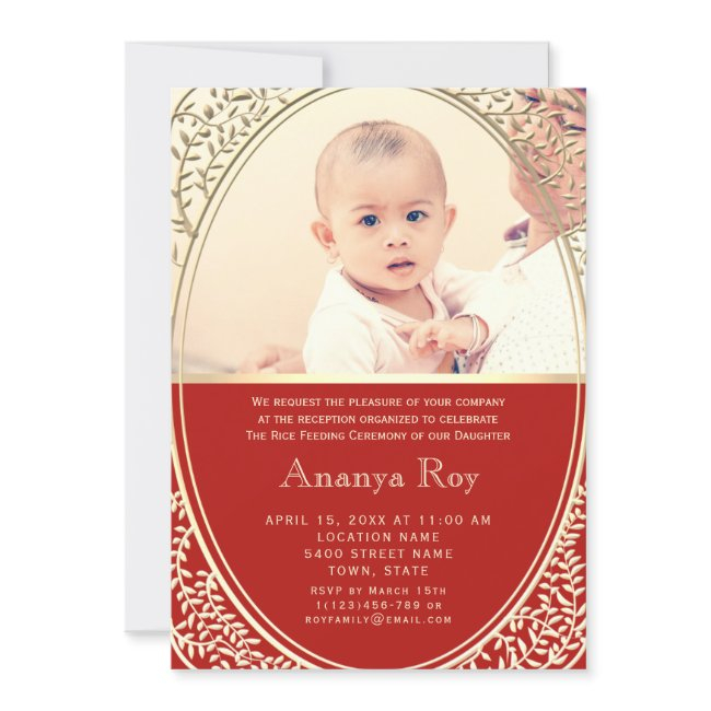 Annaprashan First Rice Ceremony Photo Invitation