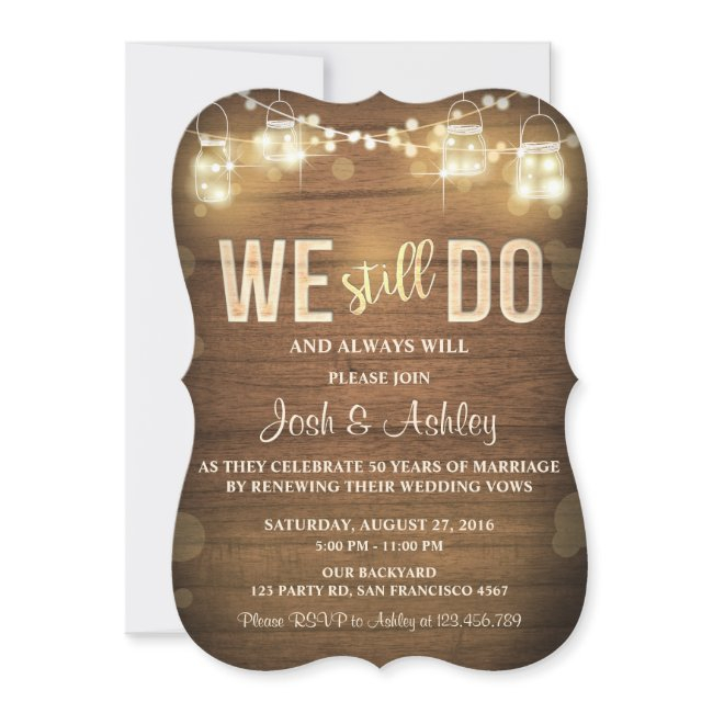 Anniversary Invitation Rustic Vow Renewal Party