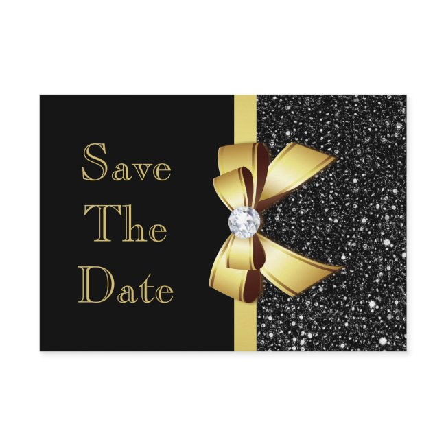 Any Age Birthday Save The Date Black And Gold