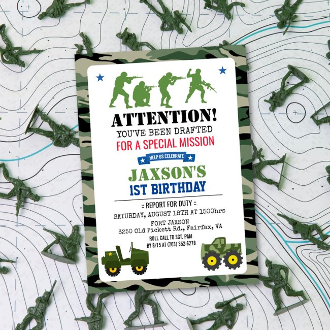 Any Age - Military Birthday Invitation