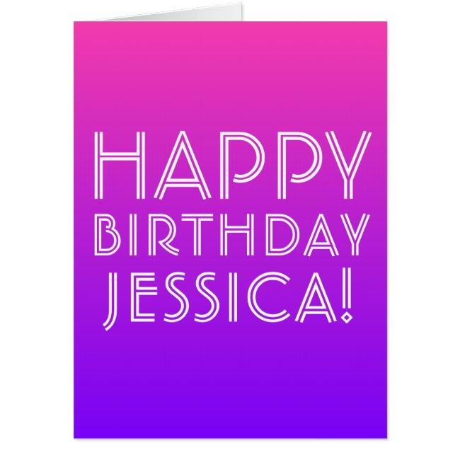 Any Name Editable Happy Birthday Pink Purple Ombre Invitations