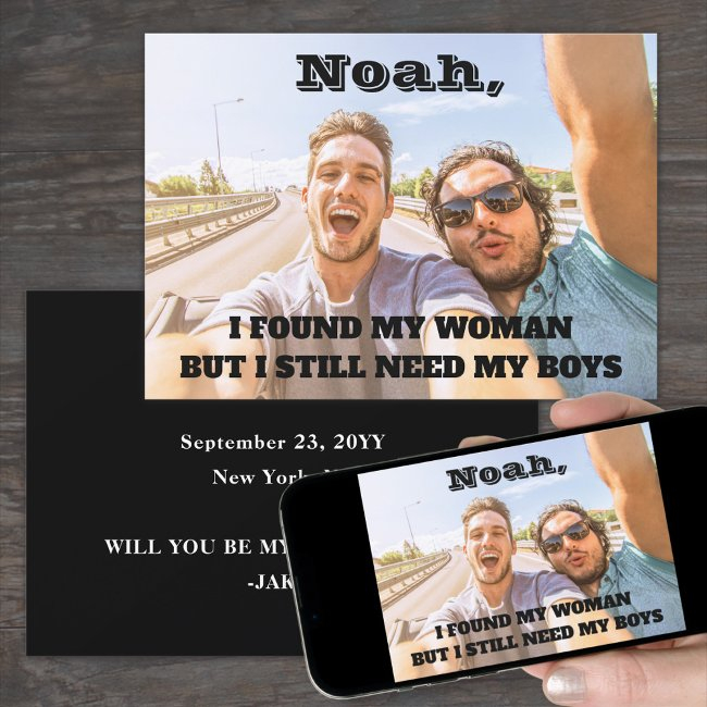 Any Text Groomsmen / Best Man Proposal Photo Invitation