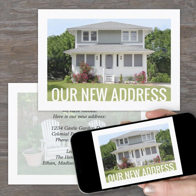 Any Text New Home Address Change 2 Photo Moving Announcement