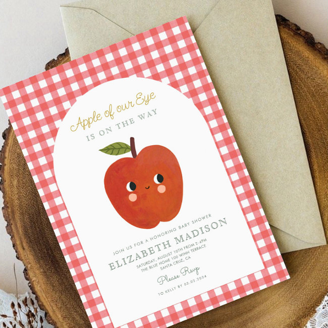 Apple Of Our Eye Baby Shower Invitation