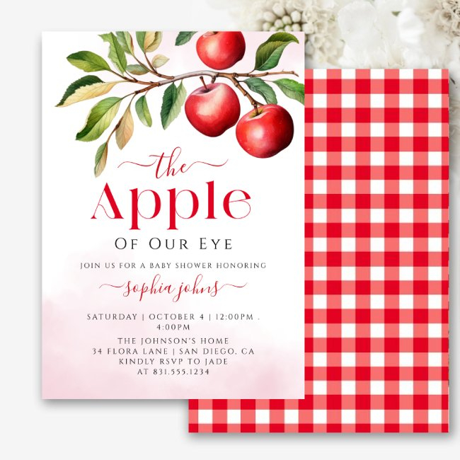 Apple Of Our Eye Fall Baby Shower  Invitation