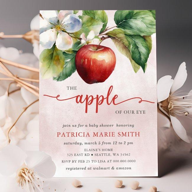 Apple Of Our Eye Fall Girl Baby Shower Invitation