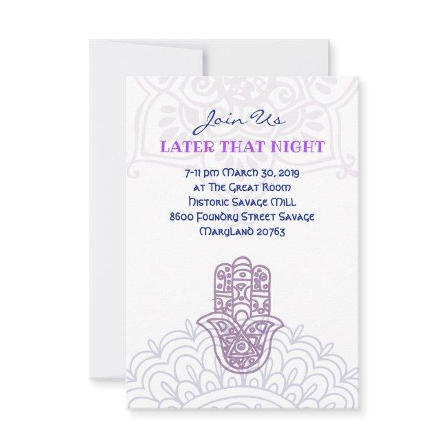 Aqua Hemsa Party Invitations For Beth Option#3