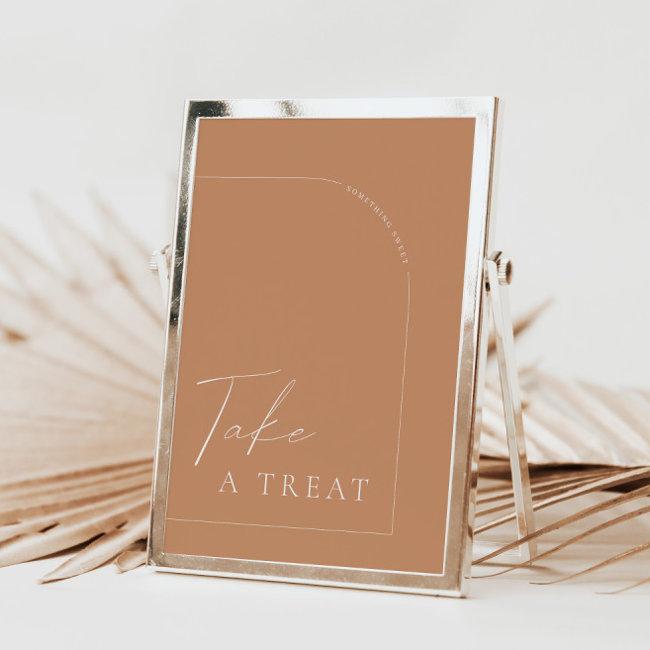 Arch Modern Rust Boho Take A Treat Wedding Sign Invitation