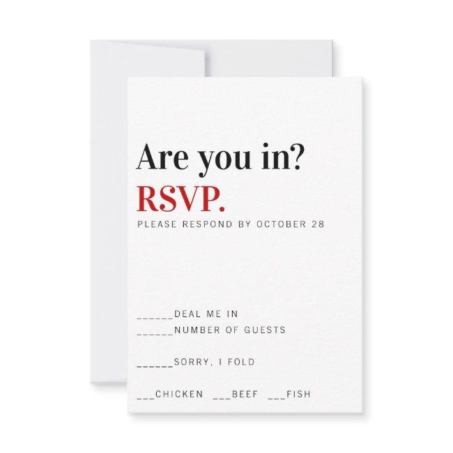 Are You In? Vegas Wedding Response Invitations