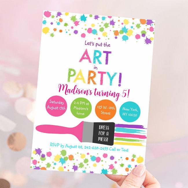 Art Birthday Put The Art In Party Invitation