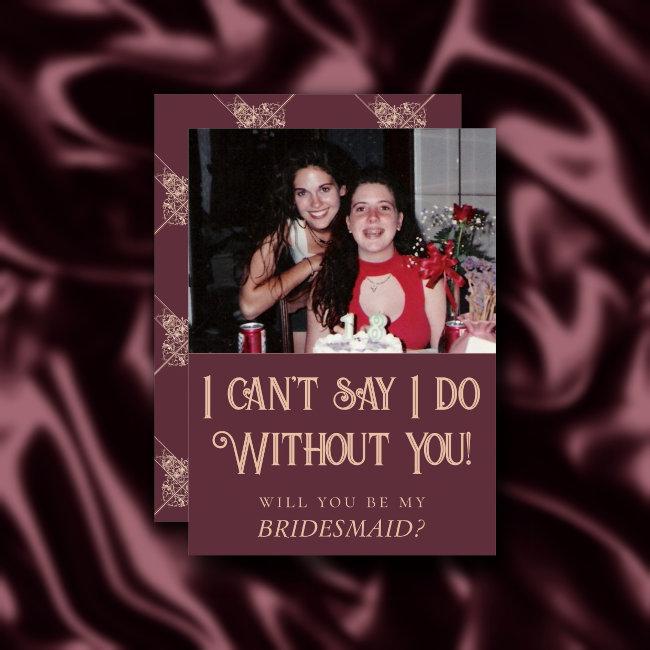 Art Deco Nouveau | Burgundy Blush Maid Of Honor Invitation