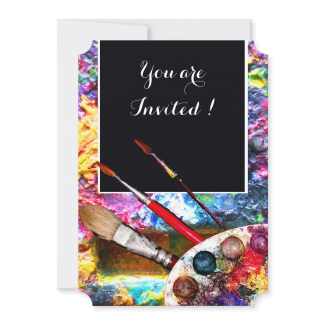 Artist Colour Palette Art Show Gallery Exhibition Invitation