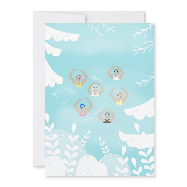Artistic Swimmers | Artistic Swimming Winter Art Invitation