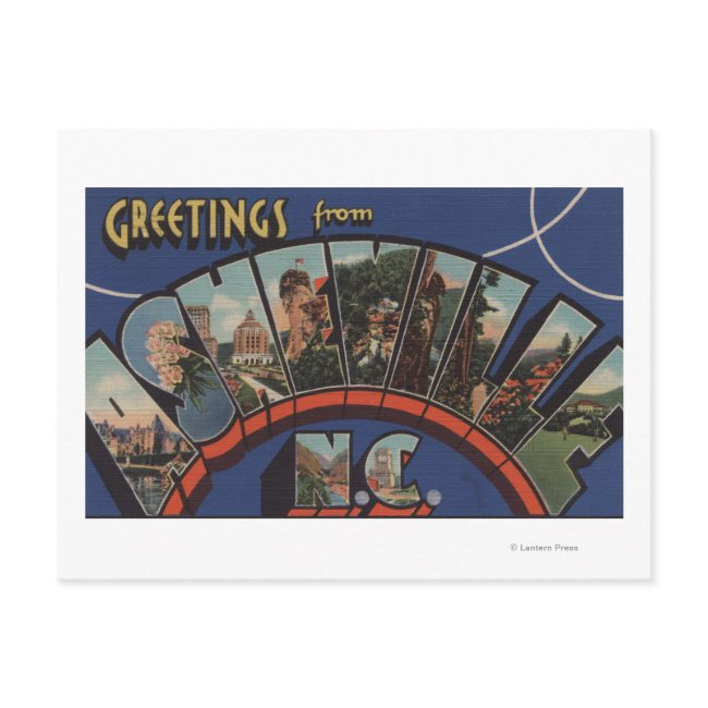 Ashville, North Carolina - Large Letter Scenes Postinvitations