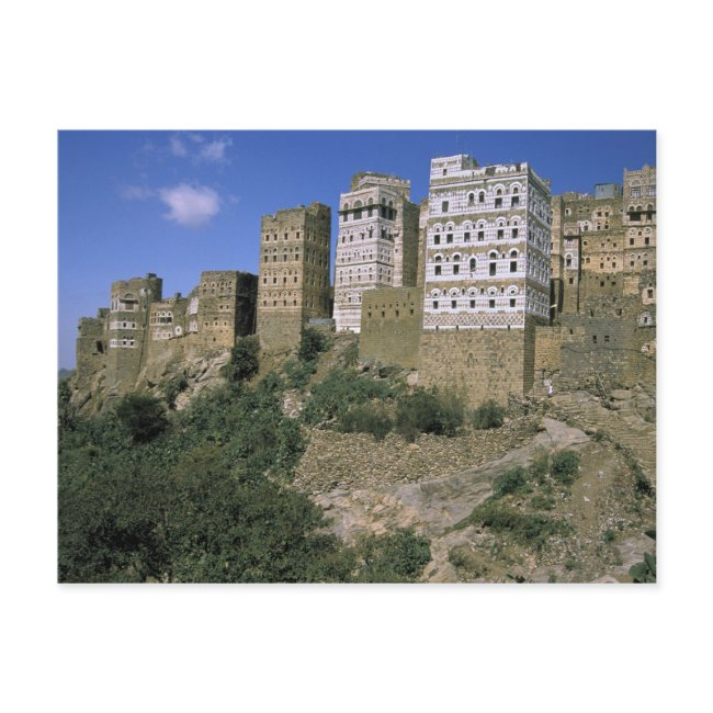 Asia, Yemen, Al Hajjara. Buildings And Only Postinvitations