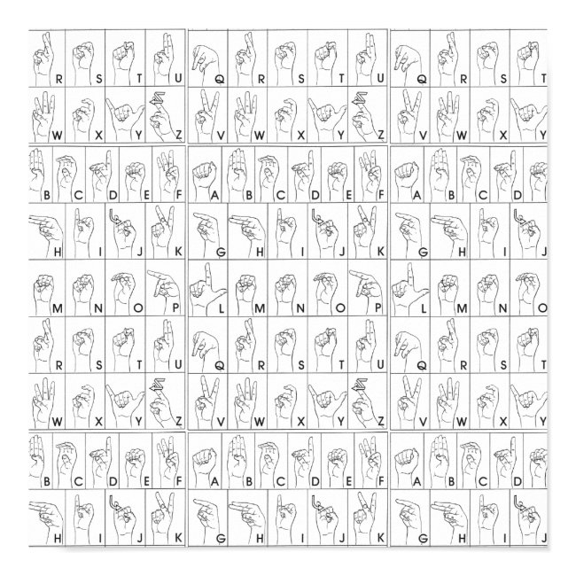 Asl American Sign Language Alphabet A To Z Letters