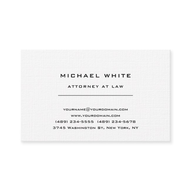 Attorney At Law Linen Minimalist Classical Pro Business Invitations