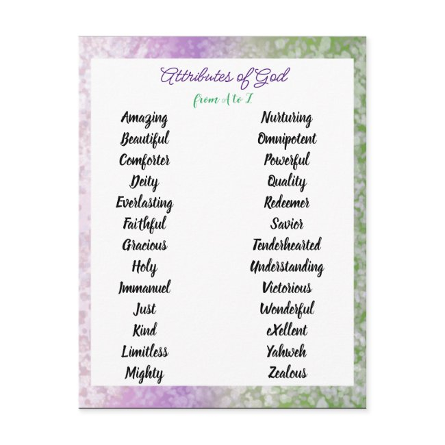 Attributes Of God From A To Z Customizable Invitations