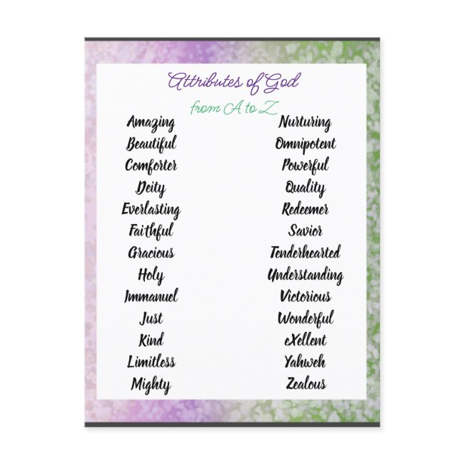 Attributes Of God From A To Zed Postinvitations