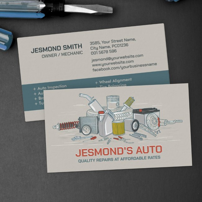 Auto Vehicle Repair - Mechanic Business Invitations