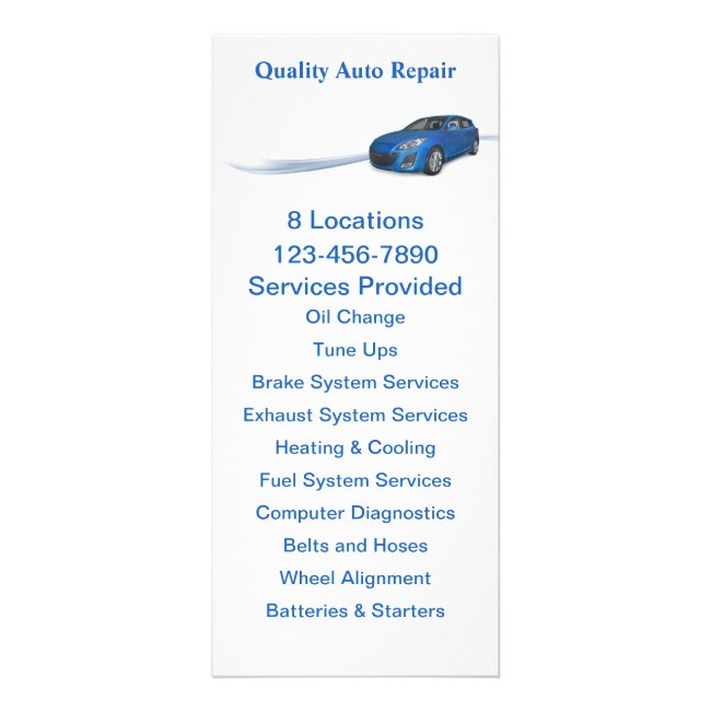 Automotive Service Rack Invitations
