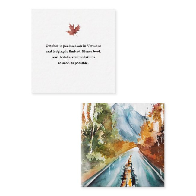 Autumn Mountain Wedding Hotel Accommodation Enclosure Invitations