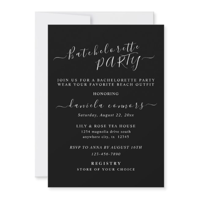 B&w Batchelorette Party Invitation