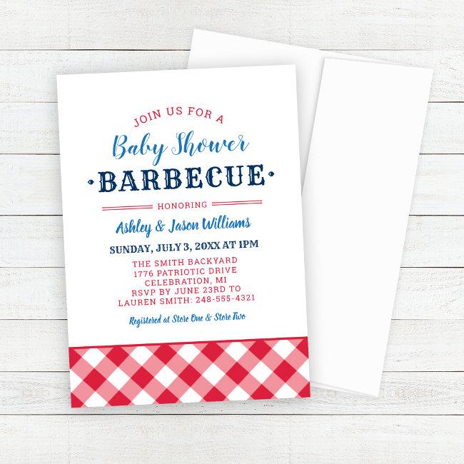 Baby Shower Bbq Red White And Blue Invitation