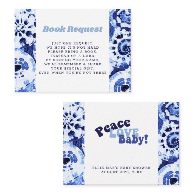 Baby Shower Book Request Tie Dye Blue Shibori Enclosure Invitations