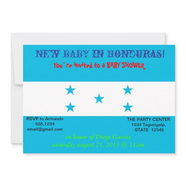 Baby Shower Invitation With Flag Of Honduras