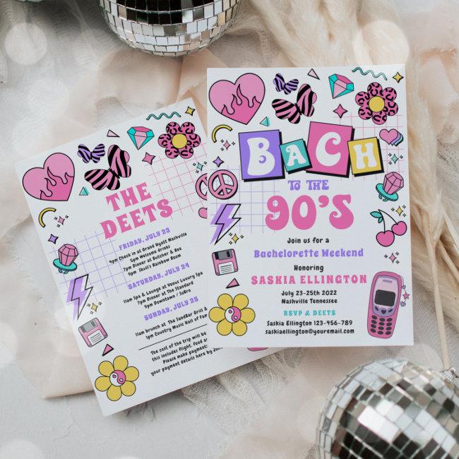 Bach To The 90s Y2k Bachelorette Weekend Itinerary Invitation