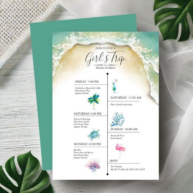 Bachelorette Party Girls Trip Tropical Itinerary