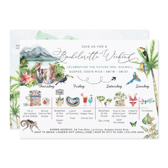 Bachelorette Weekend Itinerary | Costa Rica Invitation
