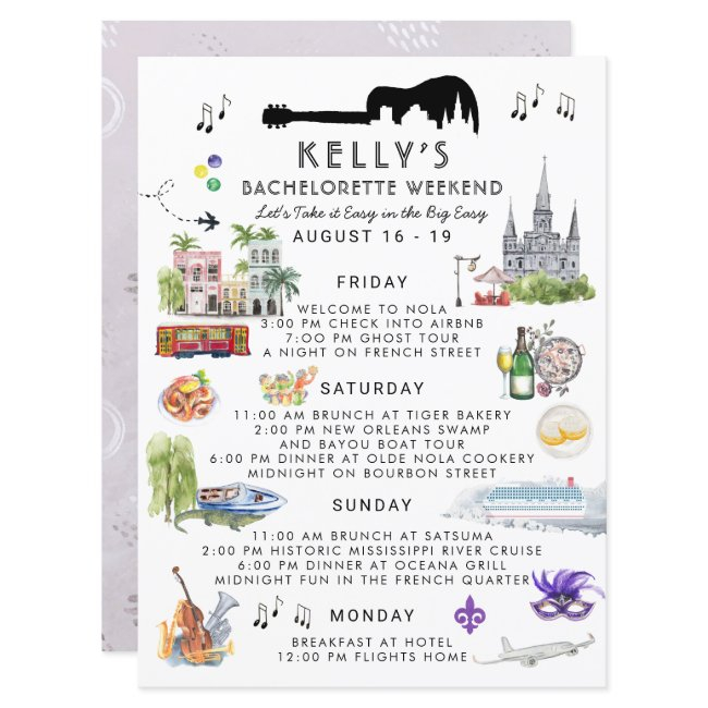 Bachelorette Weekend Itinerary | New Orleans Invitation