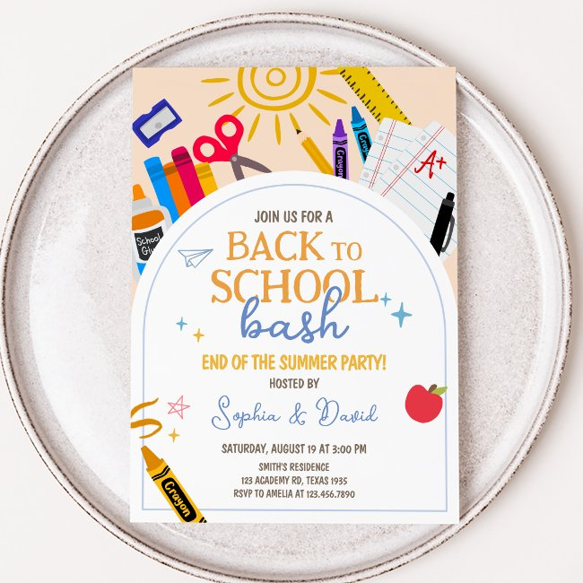 Back To School Bash Party Invitation