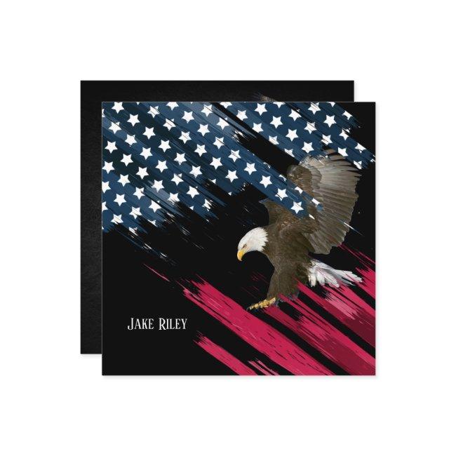 Bald Eagle On Flag Invitation
