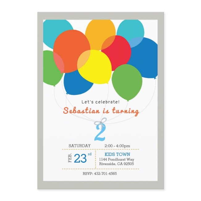 Balloon Birthday Invitation