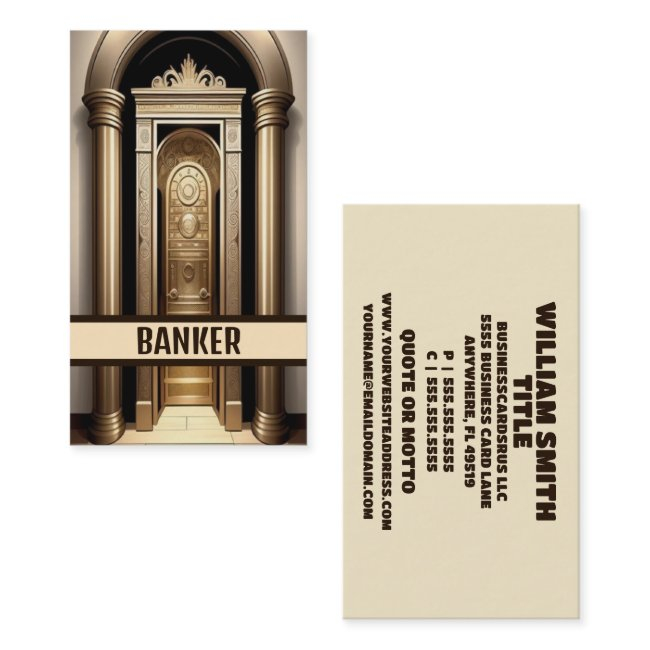 Banker Bank Vault Business Invitations
