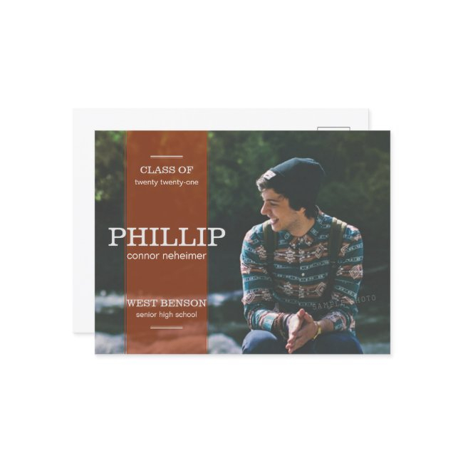 Banner Orange Photo Graduation Announcement