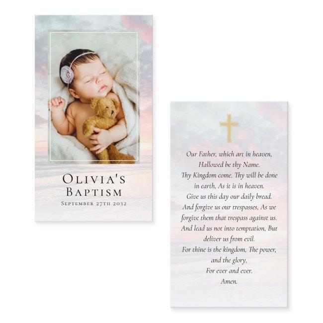 Baptism Sunruse Photo Keepsake Prayer Invitations