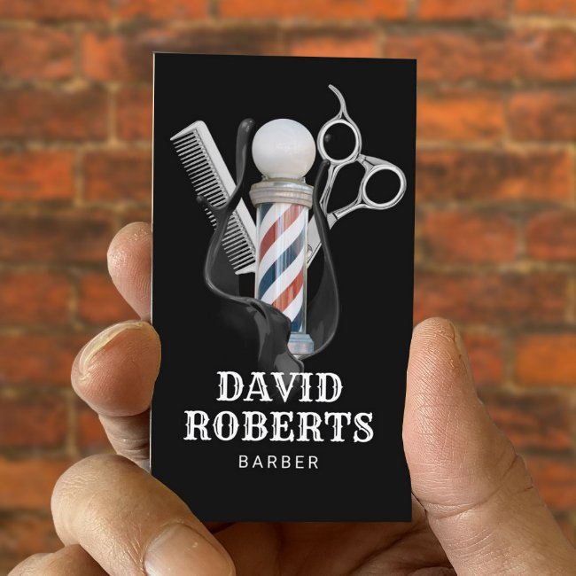 Barber Shop Hair Stylist Professional Barbershop Business Invitations