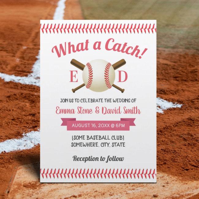 Baseball Sports Theme Wedding Invitation