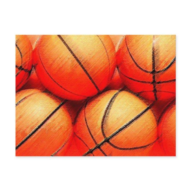 Basketball Ball Postinvitations